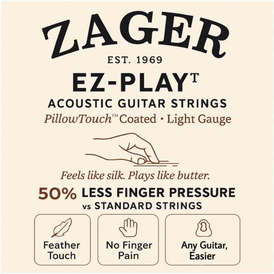 Zager Easy-Play Acoustic Guitar Strings