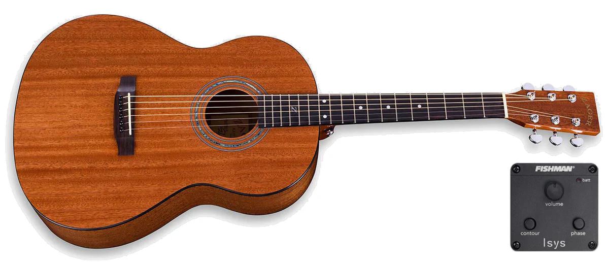 38 inch Parlor Size Solid African Mahogany Acoustic Electric