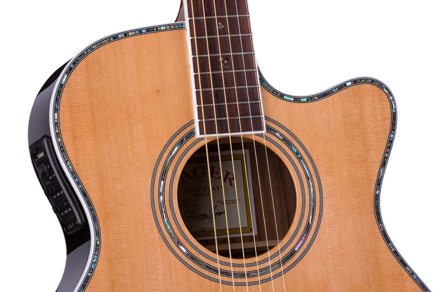 ZAD80CE Solid Cedar/Rosewood Acoustic Electric Pro Series Smaller “OM” Size Left Handed