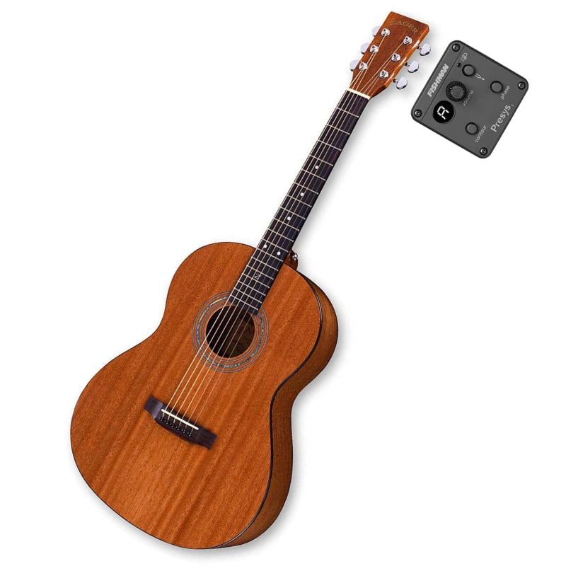 38 inch Parlor Size Solid African Mahogany Acoustic Electric Left Handed