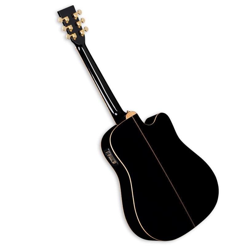 ZAD900CE Left Handed Solid Spruce/Rosewood Acoustic Electric AURA 50th Anniversary Black Lacquer Pro Series