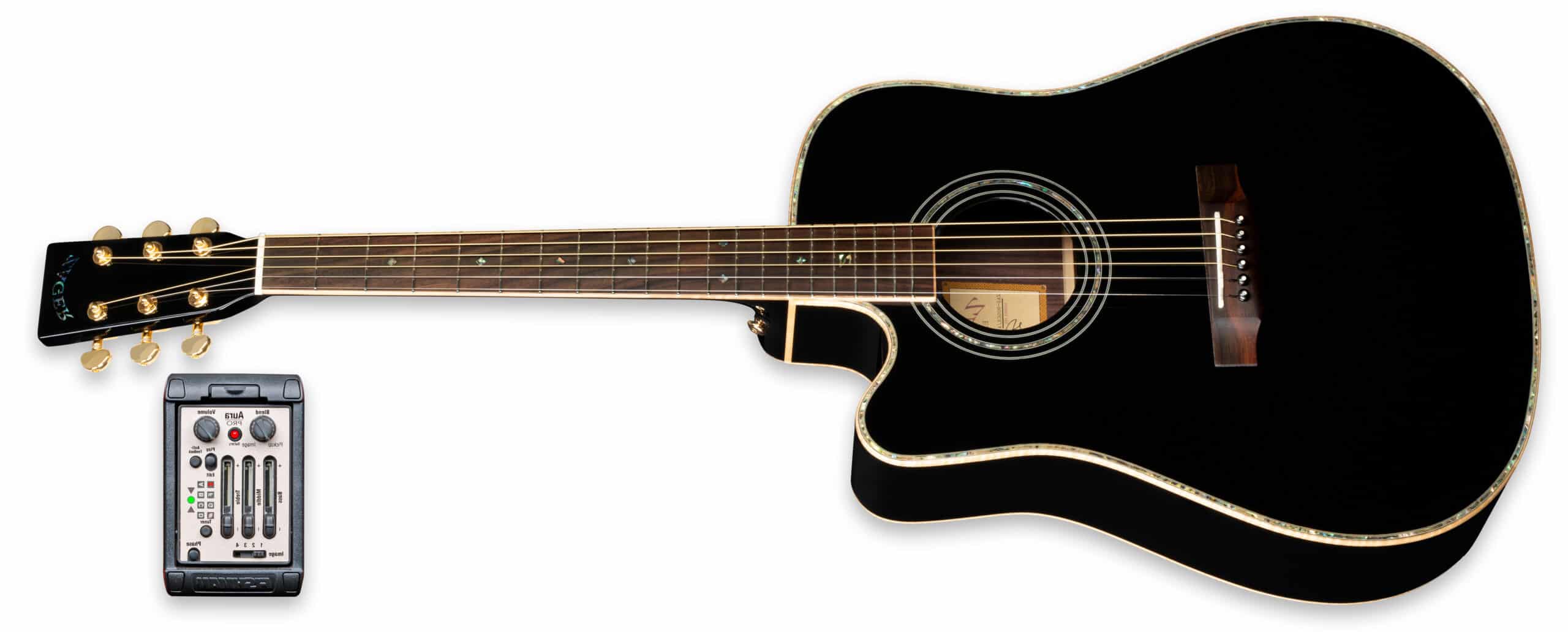 ZAD900CE Left Handed Solid Spruce/Rosewood Acoustic Electric AURA 50th Anniversary Black Lacquer