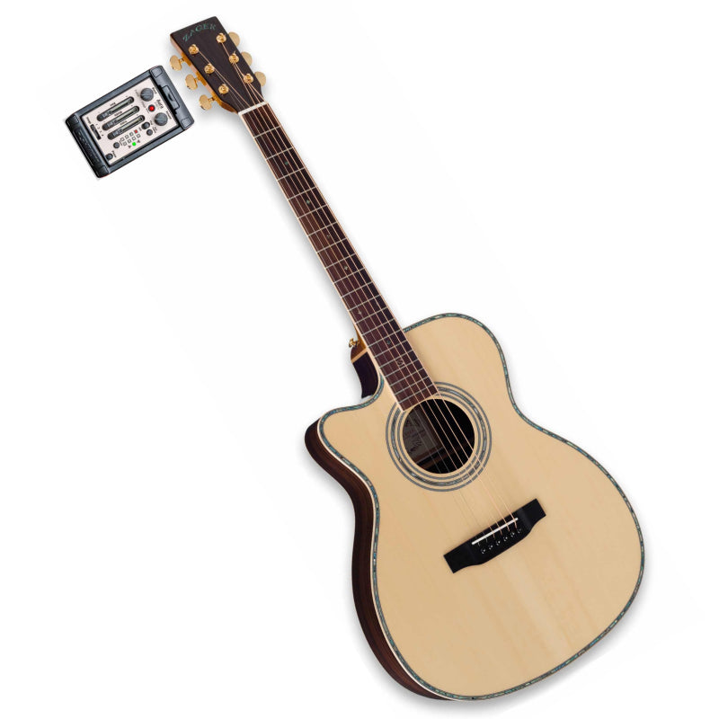 ZAD900CE Left Handed Solid Spruce/Rosewood Acoustic Electric AURA Smaller "OM" Size