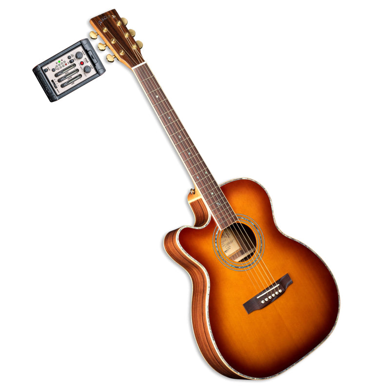 ZAD900CE Left Handed Solid Spruce/Rosewood Acoustic Electric AURA 50th Anniversary Tobacco Sunburst Pro Series