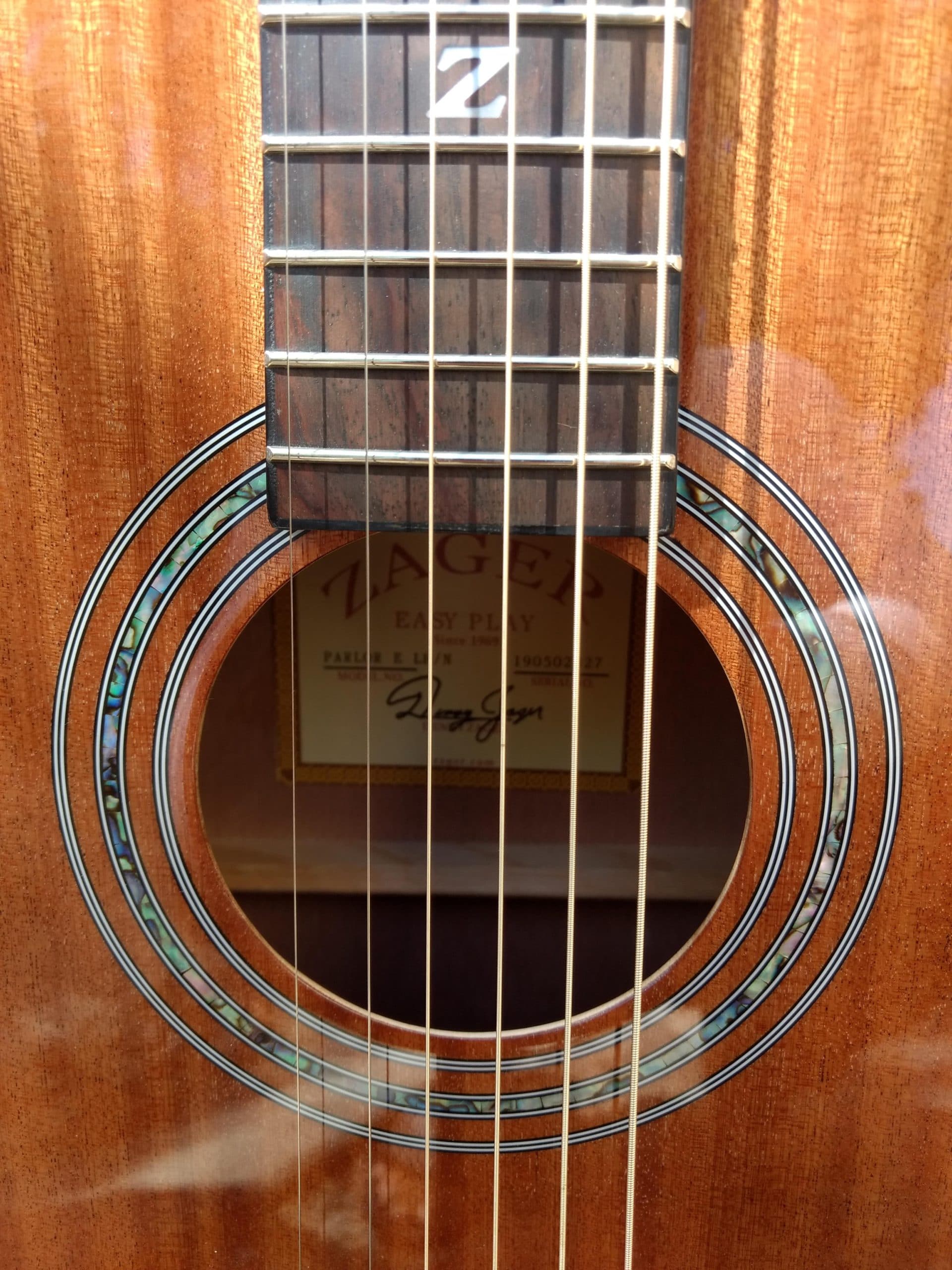 38 inch Parlor Size Solid African Mahogany Acoustic Electric - Vault