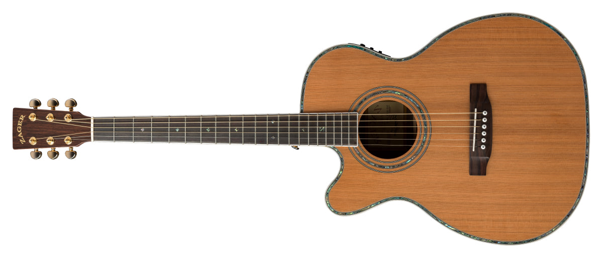 ZAD80CE Solid Cedar/Rosewood Acoustic Electric Smaller “OM” Size Left Handed