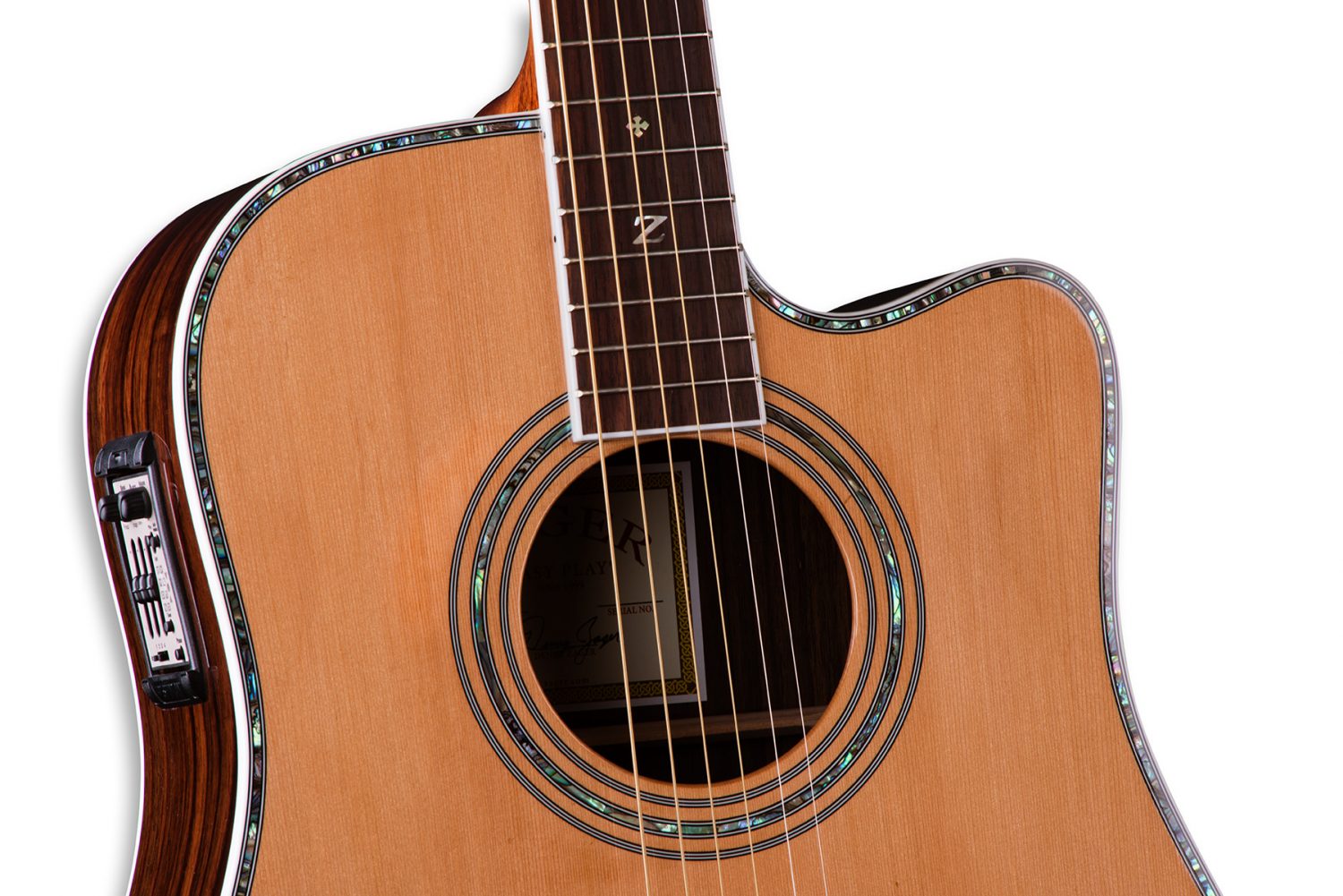 ZAD80CE Solid Cedar/Rosewood Acoustic Electric “AURA” Left Handed Pro Series