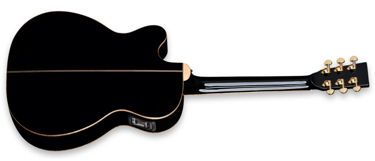 ZAD900CE Solid Spruce/Rosewood Acoustic Electric AURA Smaller “OM” Size Limited Edition Black Lacquer