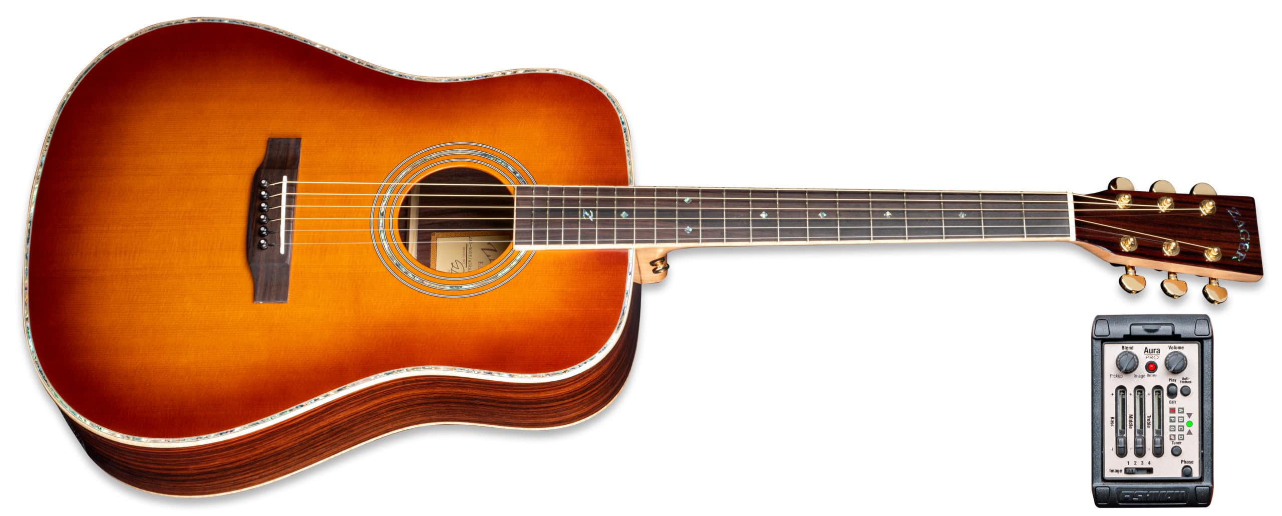 ZAD900E Solid Spruce/Rosewood Acoustic Electric AURA Full Box 50th Anniversary Tobacco Sunburst Pro Series