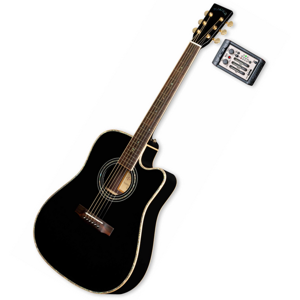 ZAD900CE Solid Spruce/Rosewood Acoustic Electric AURA Limited Edition Black Lacquer