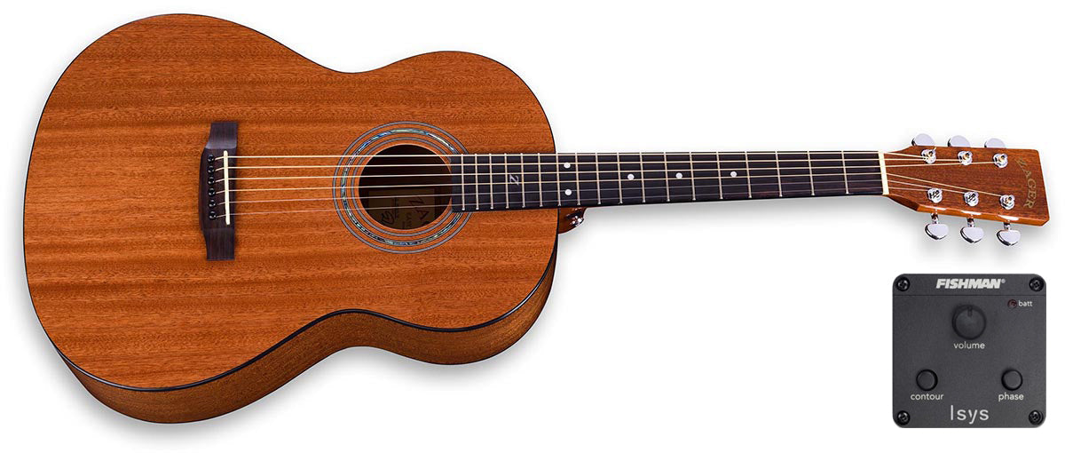 38 inch Parlor Size Solid African Mahogany Acoustic Electric