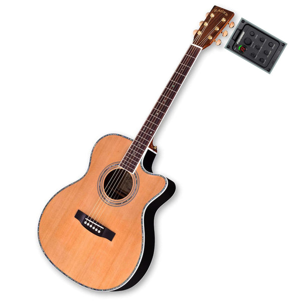 ZAD80CE Solid Cedar/Rosewood Acoustic Electric Smaller “OM” Size
