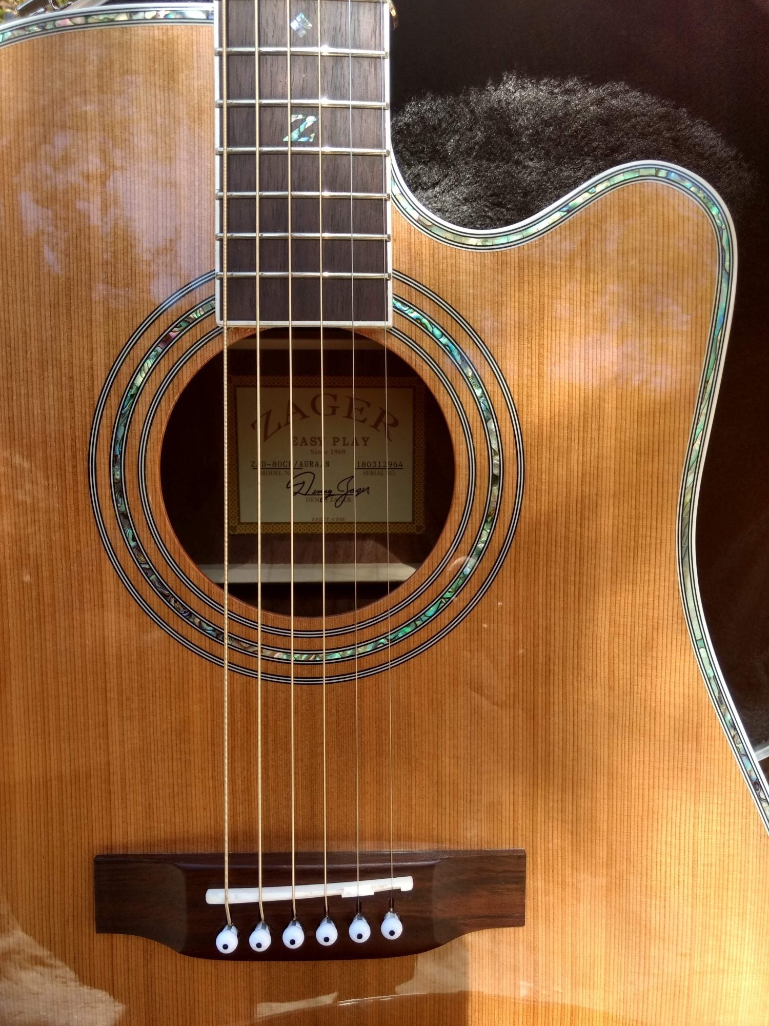 ZAD80CE Solid Cedar/Rosewood Acoustic Electric “AURA” Left Handed