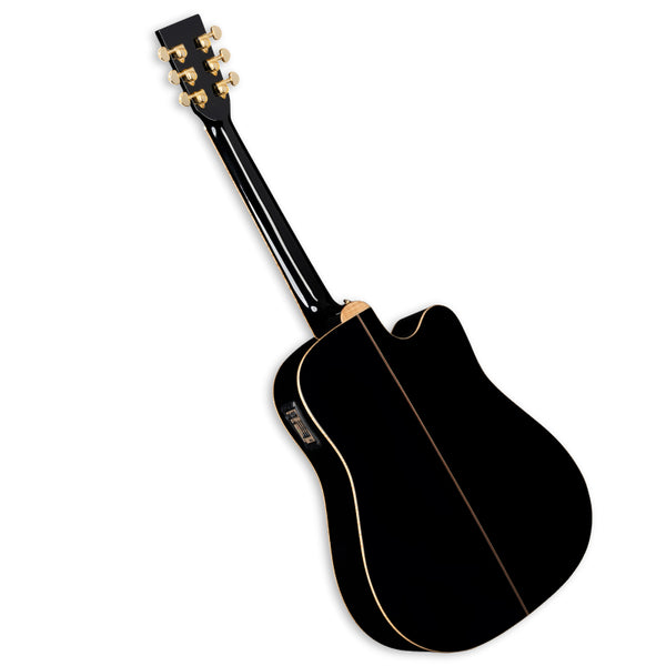 ZAD900CE Left Handed Solid Spruce/Rosewood Acoustic Electric AURA 50th Anniversary Black Lacquer