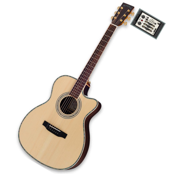 ZAD900CE Solid Spruce/Rosewood Acoustic Electric AURA Smaller “OM” Size