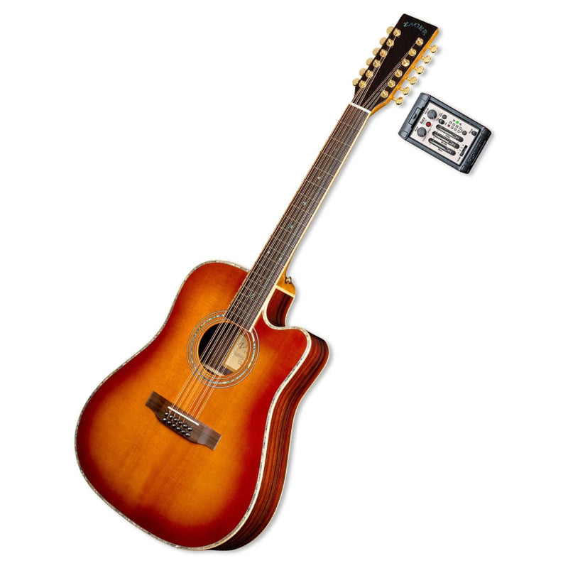 ZAD900CE 12 String Solid Spruce/Rosewood Acoustic Electric AURA Tobacco Sunburst Pro Series