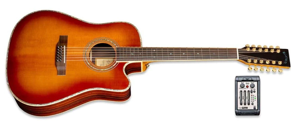 ZAD900CE 12 String Solid Spruce/Rosewood Acoustic Electric AURA Tobacco Sunburst Pro Series