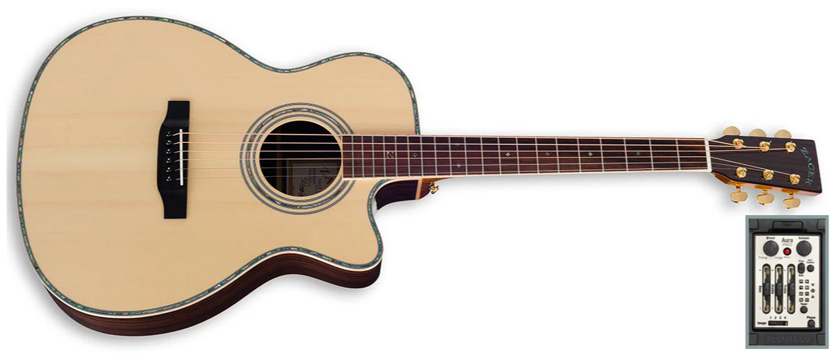 ZAD900CE Solid Spruce/Rosewood Acoustic Electric AURA Smaller “OM” Size