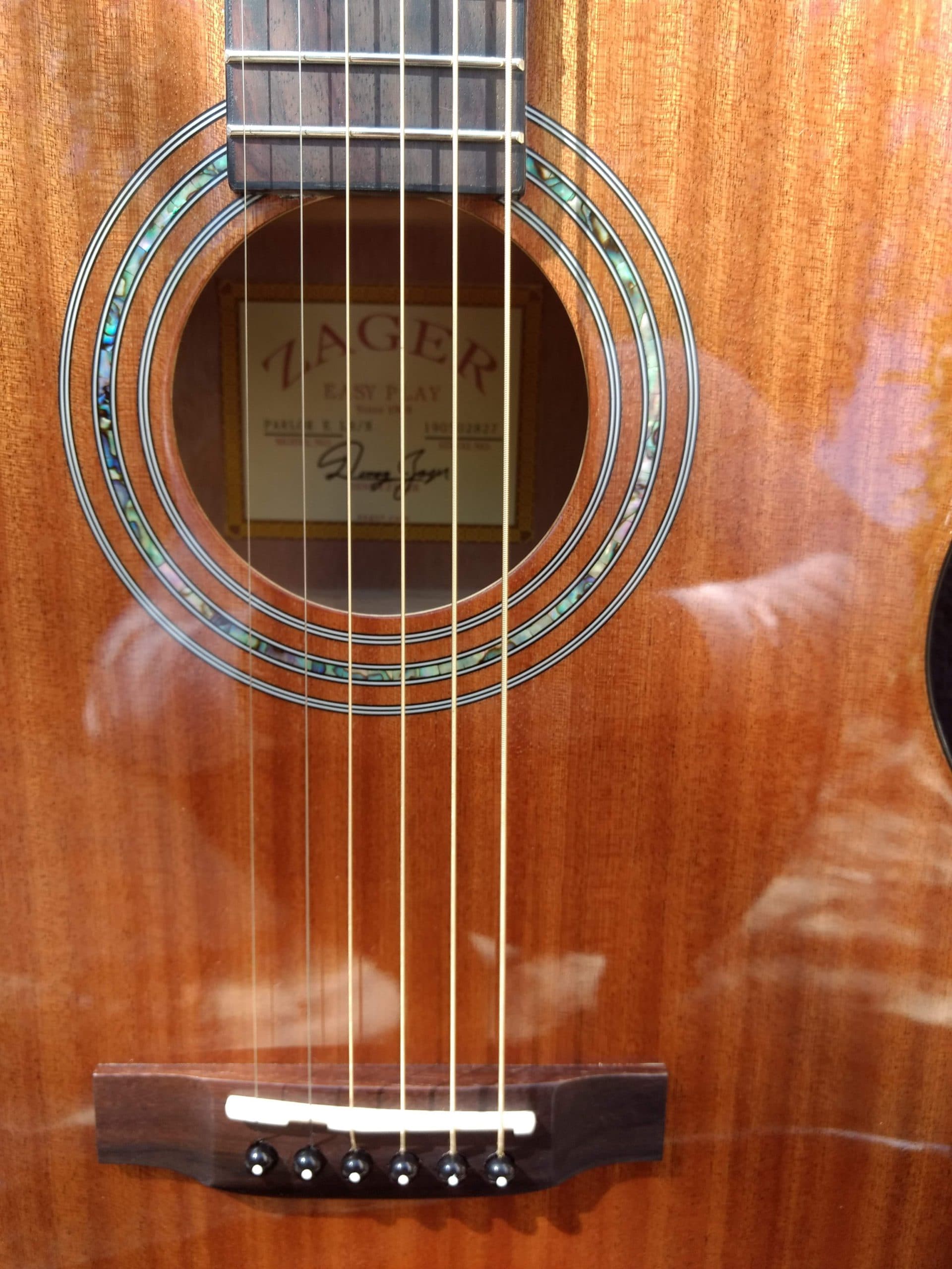 38 inch Parlor Size Solid African Mahogany Acoustic Electric - Vault