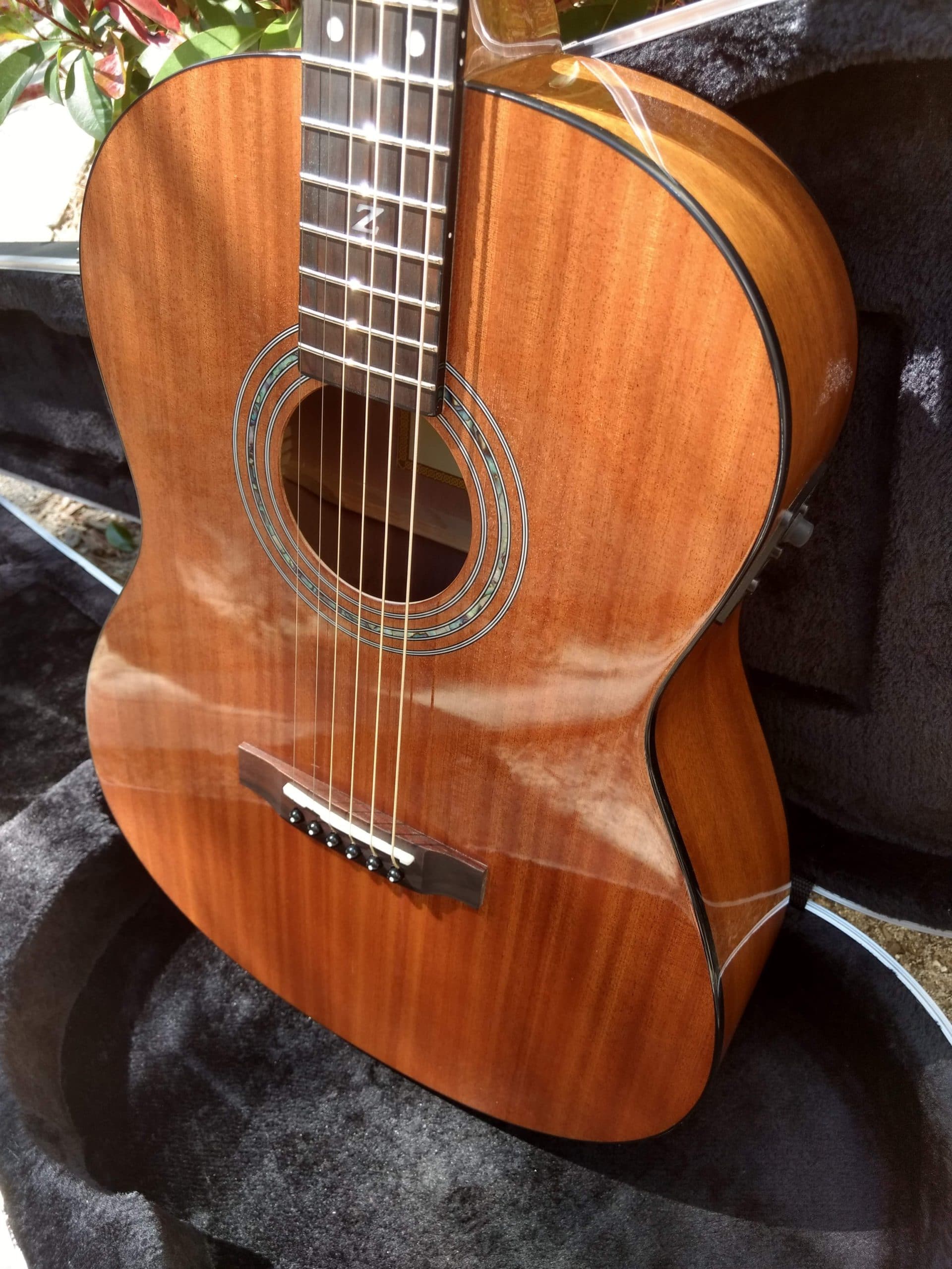 38 inch Parlor Size Solid African Mahogany Acoustic Electric - Vault